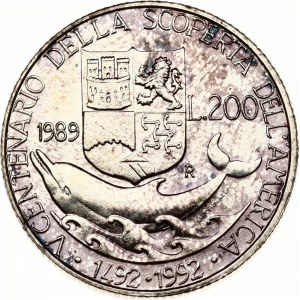 Italy 200 Lire 1989 R Colombo - The departure