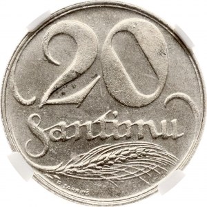 Latvia 20 Santimu 1922 NGC MS 64
