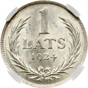 Latvia 1 Lats 1924 NGC MS 63+