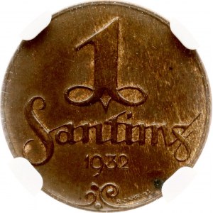 Latvia 1 Santims 1932 NGC MS 64 BN