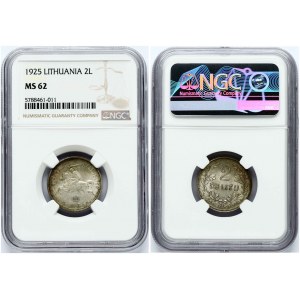 Lithuania 2 Litu 1925 NGC MS 62