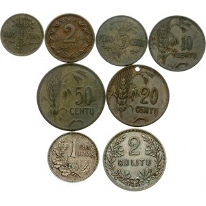 Lithuania 1 Centas - 2 Litu 1925-1936 Lot of 8 coins
