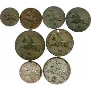 Lithuania 1 Centas - 2 Litu 1925-1936 Lot of 8 coins