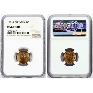 Lithuania 2 Centai 1936 NGC MS 64+ RD