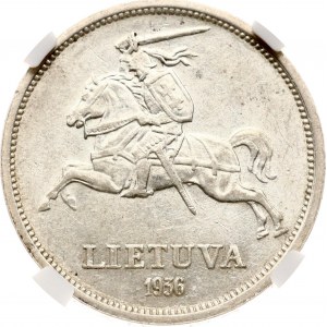 Lithuania 5 Litai 1936 Jonas Basanavicius NGC AU 58
