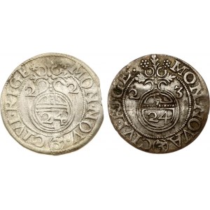 Livland Riga Poltorak 1622 &amp; 1623 Lot von 2 Münzen