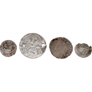 Poland Grosz 1613? with Coins of Different Countries Lot of 4 coins
