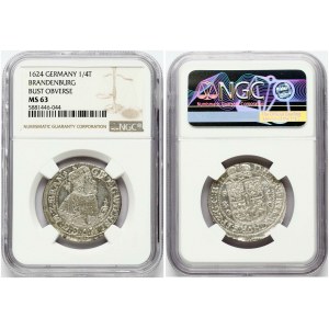 Preußen Ort 1624 Krolewiec NGC MS 63
