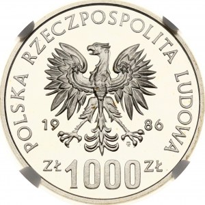 Poland 1000 Zlotych 1986 MW World Cup Proba NGC PF 69 ULTRA CAMEO TOP POP