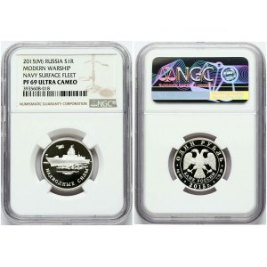1 Rouble 2015 (MMD) Surface Fleet of the Navy NGC PF 69 ULTRA CAMEO