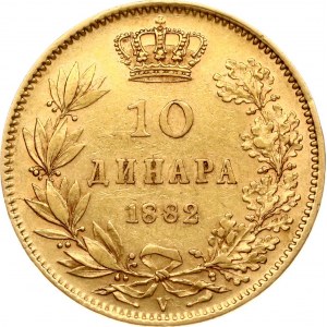 Srbsko 10 Dinara 1882 V