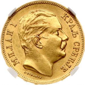 Serbien 20 Dinara 1882 V NGC MS 61