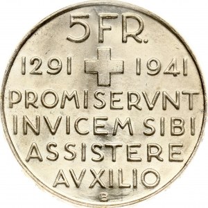 Schweiz 5 Franken ND (1941) B Jahrestag der Eidgenossenschaft PCGS MS 65