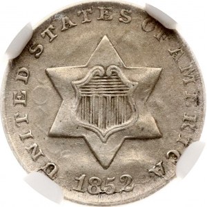 USA 3 Cents 1852 NGC AU DETAILS