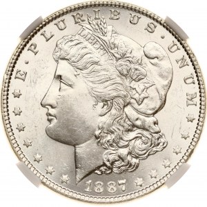 USA Morgan Dollar 1887 NGC MS 62