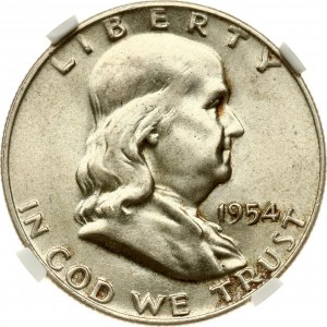 USA 1/2 Dollar 1954 D 'Franklin Half Dollar' NGC MS 64