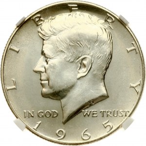 USA 1/2 Dollar 1965 'Kennedy Half Dollar' NGC MS 66