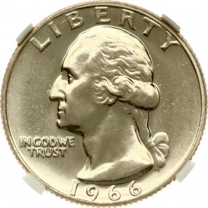 USA 1/4 Dollar 1966 'Washington Quarter' NGC MS 67