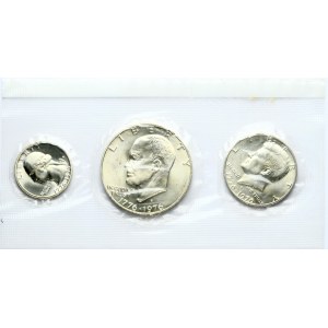 USA 1/4 - 1 Dollar 1976 S Bicentennial Set Lot of 3 Coins