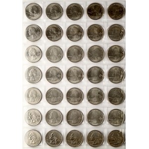 USA 1/4 di dollaro 1999-2018 'Washington Quarter' emissione commemorativa Lotto di 35 monete