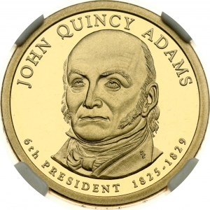 USA 1 Dollar 2008 John Quincy Adams NGC PF 70 ULTRA CAMEO TOP POP