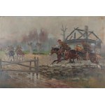Jerzy KOSSAK (1886-1955), Pogoń ułanów za bolszewikami