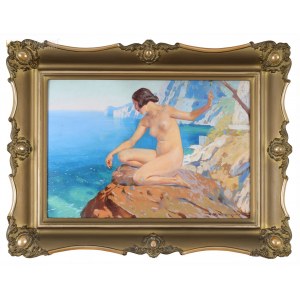 Felix Michał WYGRZYWALSKI (1875-1944), Nude on a rock.