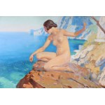 Felix Michał WYGRZYWALSKI (1875-1944), Nude on a rock.