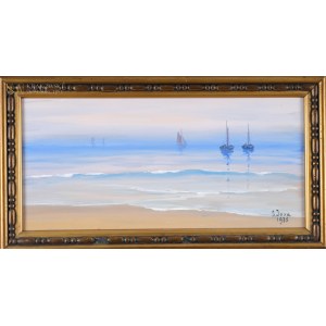 Soter August JAXA-MAŁACHOWSKI (1867-1952), Łodzie na spokojnym morzu (1935)