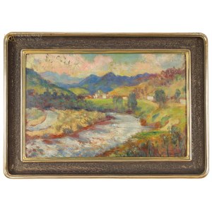 Fryderyk PAUTSCH (1877-1950), Pejzaż górski z rzeką