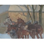 Stanisław STUDENCKI (1900-1944), Ułani przed dworkiem (1931)