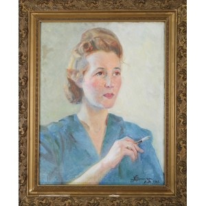 Stanisław KLIMOWSKI (1891-1982), Blondynka z papierosem (1947)