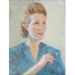 Stanisław KLIMOWSKI (1891-1982), Blondynka z papierosem (1947)