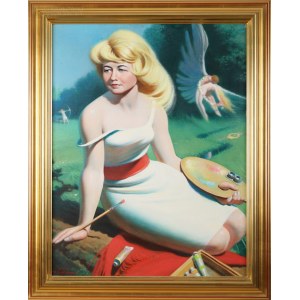 Stefan ŻECHOWSKI (1912-1984), Portret z paletą (1963)