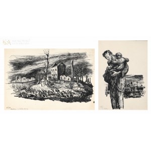 Maria HISZPAŃSKA-NEUMANN (1917-1980), Wichry wojny - zestaw dwóch rysunków (1939-1940)