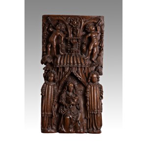 FLEMISH SCULPTOR OF THE 16TH CENTURY (Flanders / Flemish / Belgian) - Relief of Virgin Mary with a child