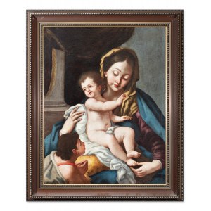 ITALIAN PAINTER OF THE 18TH CENTURY (Italy / Italian) - Virgin Mary with Jesus Christ and John the Baptist