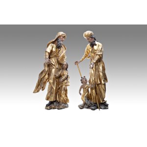 SCULPTOR OF THE 18TH CENTURY (Czech / Bohemian) - Joseph with Baby Jesus and Zacharias with John the Baptist