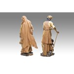SCULPTOR OF THE 18TH CENTURY (Czech / Bohemian) - Joseph with Baby Jesus and Zacharias with John the Baptist