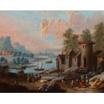MARC BAETS (belga/olandese attivo negli anni 1700 - 1749) - Paesaggio fluviale