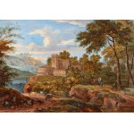 MATHYS SCHOEVAERDTS - FOLLOWER (Fiandre / Fiammingo / Belga) - Paesaggio con personale figurato