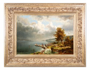 ADOLF CHWALA (Czech / Bohemian 1836 - 1900) - By the river bank