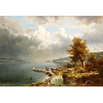 ADOLF CHWALA (Czech / Bohemian 1836 - 1900) - By the river bank
