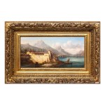 HUGO ULLIK (Czech / Bohemian 1838 - 1881) - A town by an alpine lake