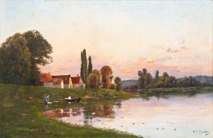 HENRY JACQUES DELPY (France / French 1877 - 1957) - Early evening on the river