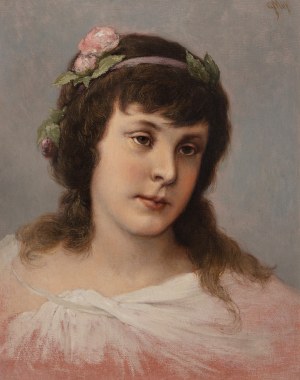 GABRIEL VON MAX (Czech / Bohemian / German 1840 - 1915) - Portrait of a young girl