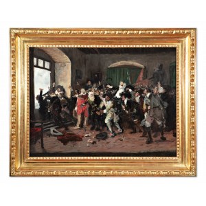 VACLAV BROZIK (Czech / Bohemian 1851 - 1901) - Revenge of the Cavalires of Prague