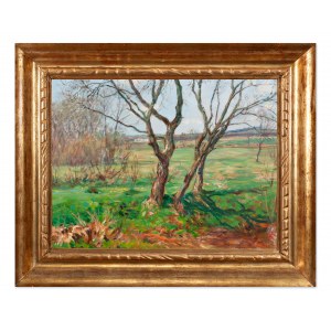 FRANTISEK KAVAN (Czech / Bohemian 1866 - 1941) - Landscape with willows