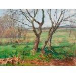 FRANTISEK KAVAN (Czech / Bohemian 1866 - 1941) - Landscape with willows