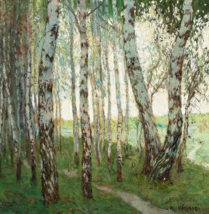 ALOIS KALVODA (Czech / Bohemian 1875 - 1934) - Birch grove